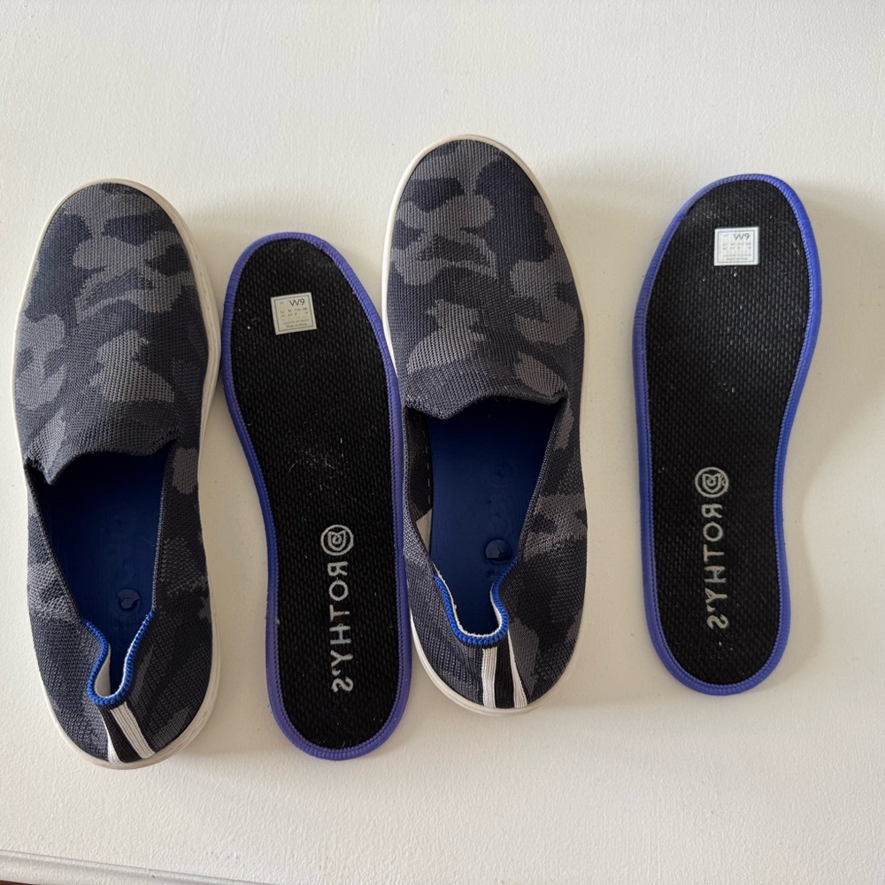 Rothy's Original Slip On Sneaker Women’s size 9 Camouflage black and grey - Picture 7 of 8
